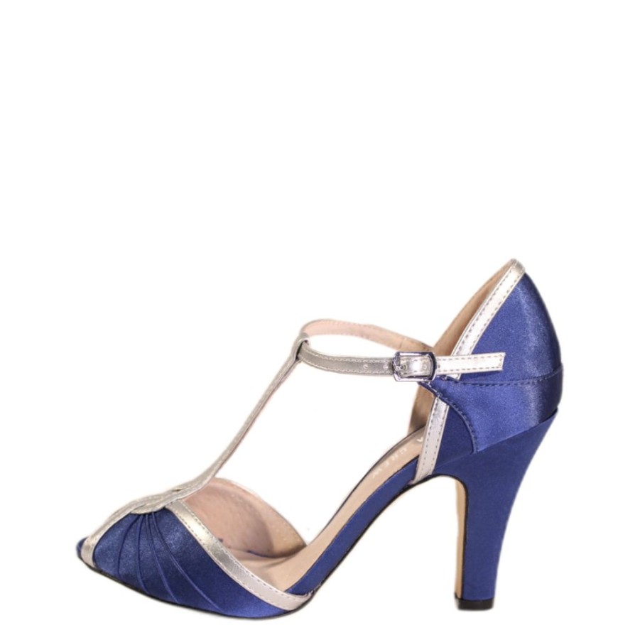 Women Chelsea Crew Open Toe Heels | Lavana Blue