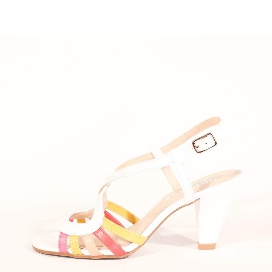 Women Chelsea Crew Heeled Sandals | Adelle White