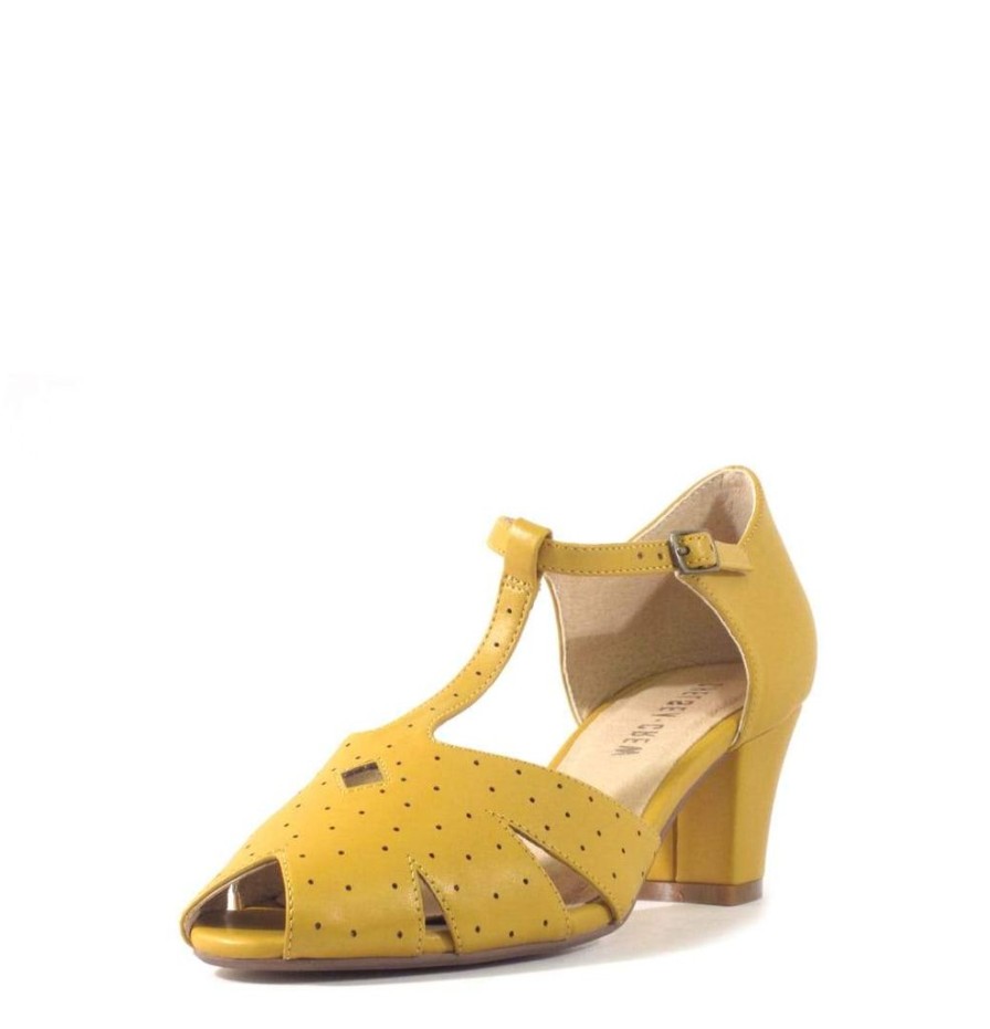 Women Chelsea Crew Open Toe Heels | Nikki Mustard