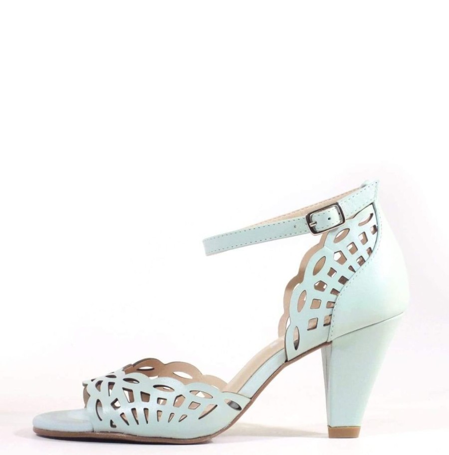 Women Chelsea Crew Open Toe Heels | Anita Mint