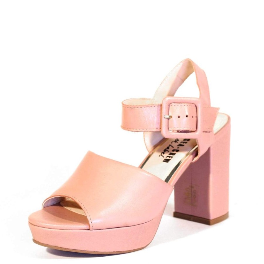 Women Chelsea Crew Open Toe Heels | Rose