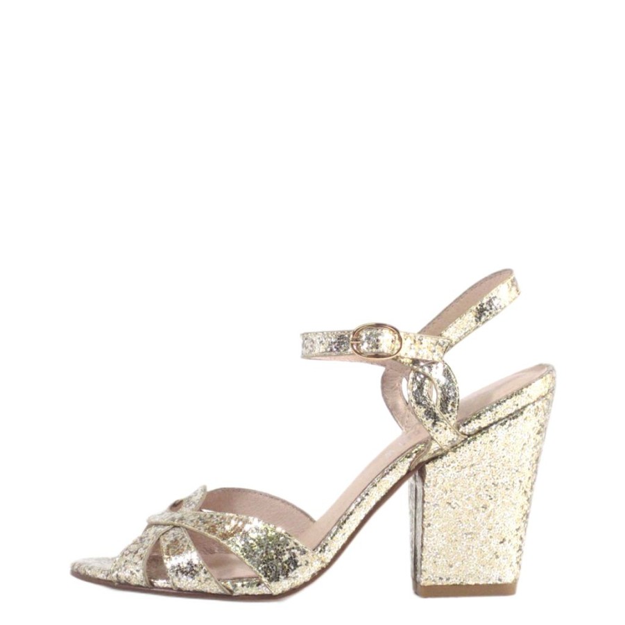 Women Chelsea Crew Open Toe Heels | Marcella Gold