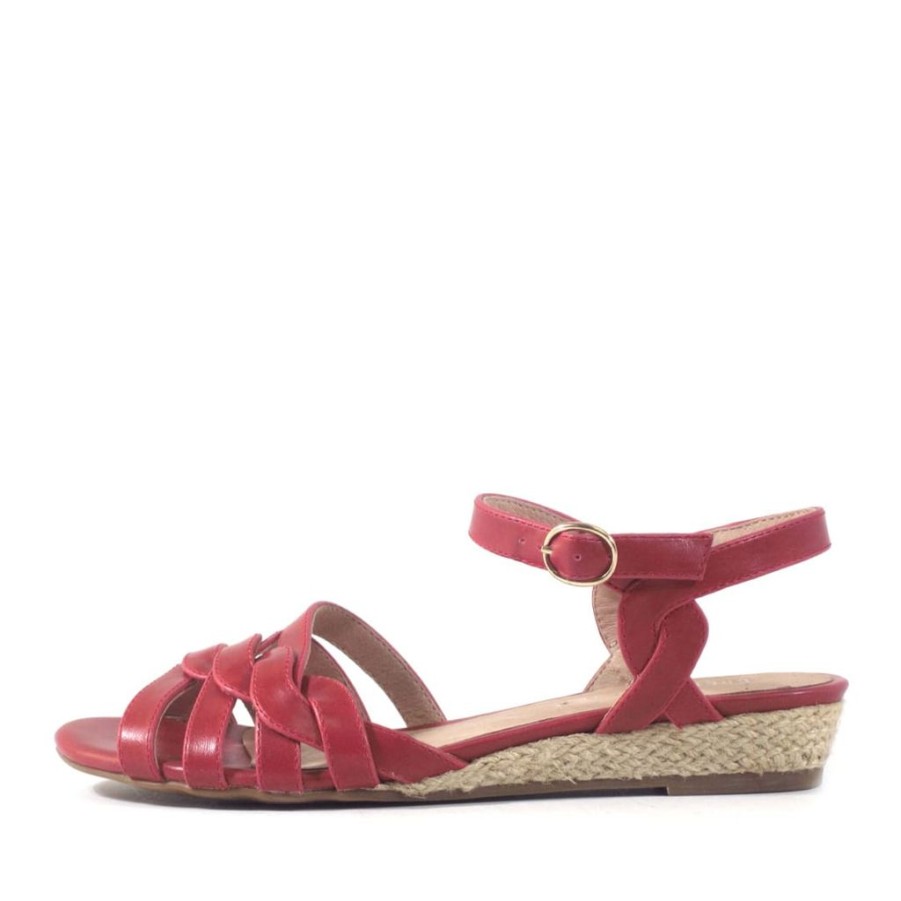 Women Chelsea Crew Flat Sandals | Frisky Red