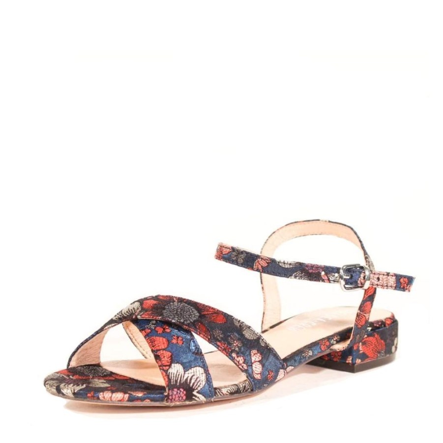 Women Chelsea Crew Flat Sandals | Geisha Navy Flower