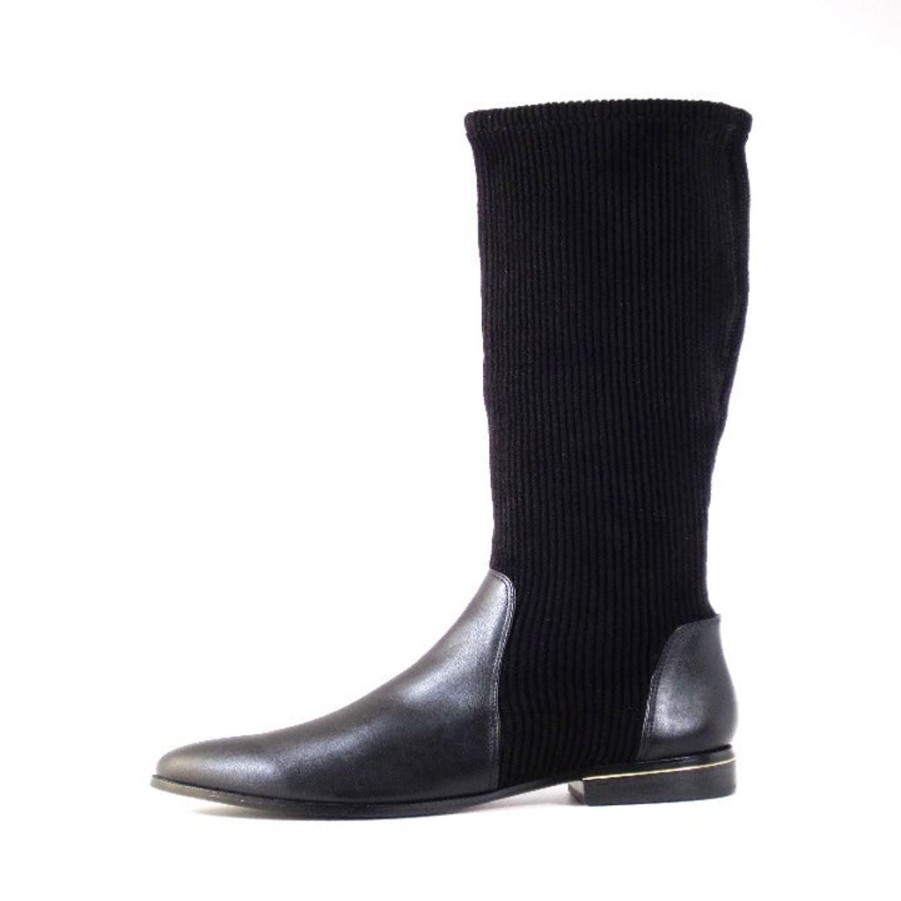 Women Chelsea Crew Tall Boots | El Nuno Black Pu