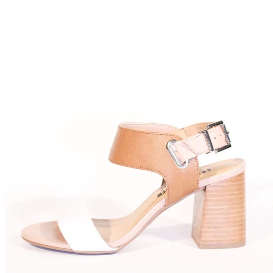 Women Chelsea Crew Heeled Sandals | Django White And Tan