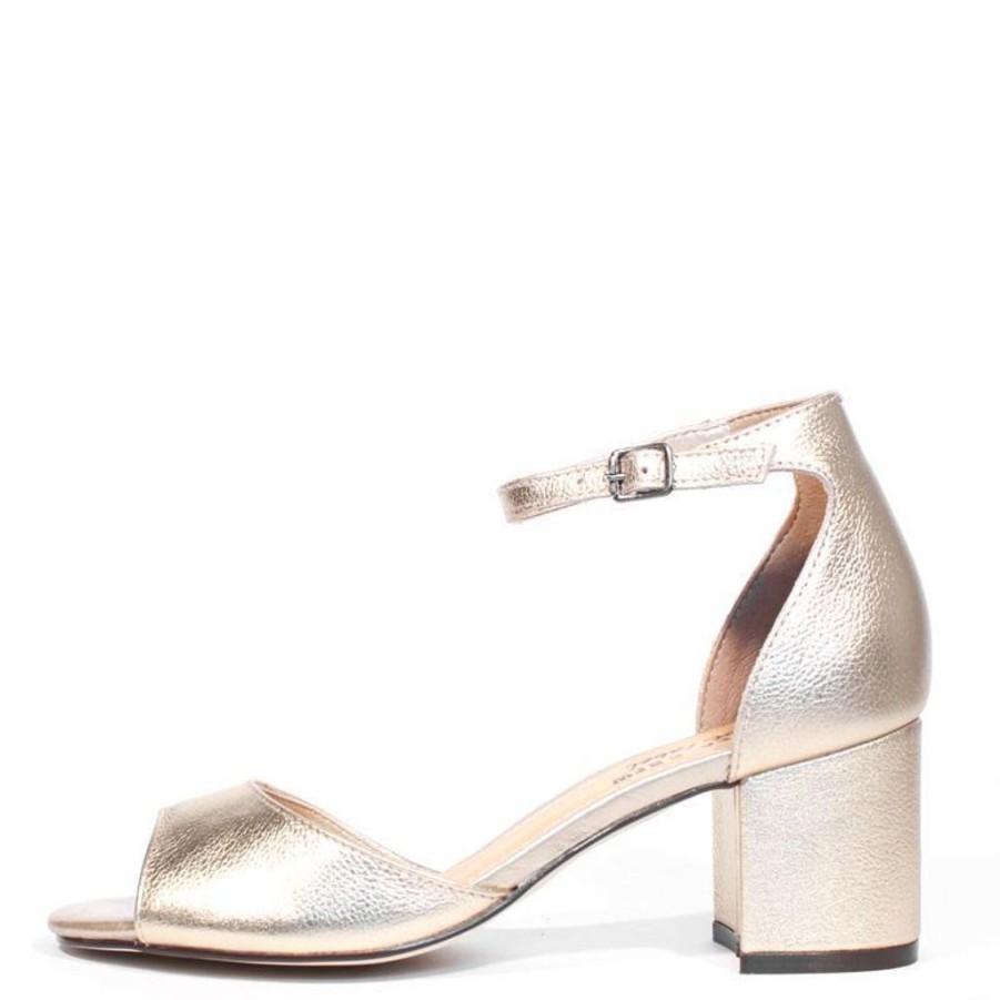 Women Chelsea Crew Open Toe Heels | Neela Gold