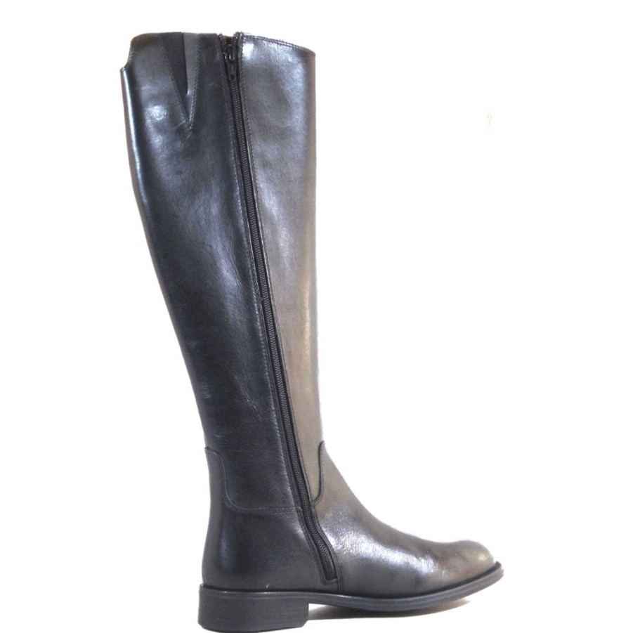 Women Chelsea Crew Tall Boots | Ramona Black Leather