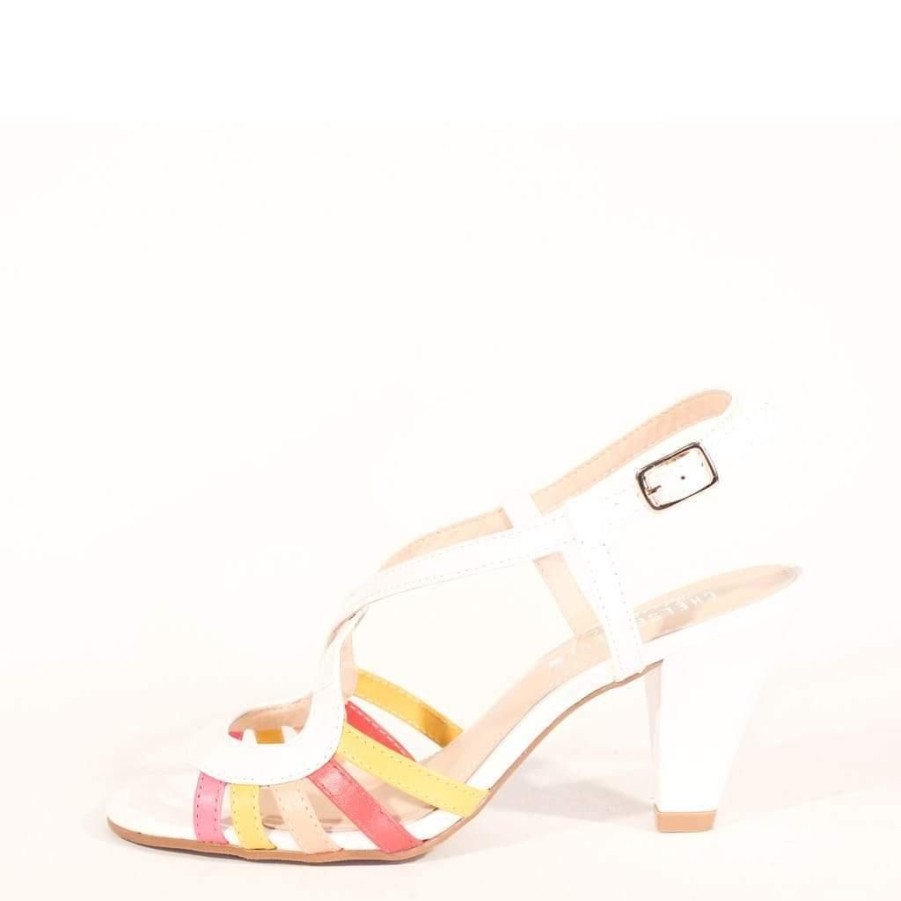 Women Chelsea Crew Open Toe Heels | Adelle White