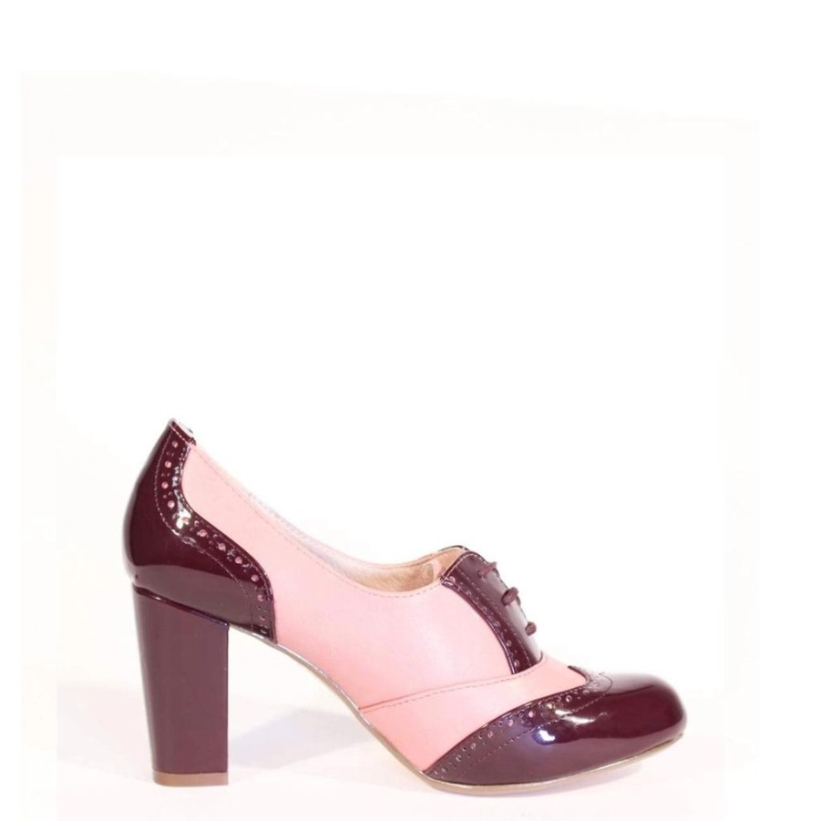 Women Chelsea Crew Close Toe Heels | Orly Burgandy And Mauve