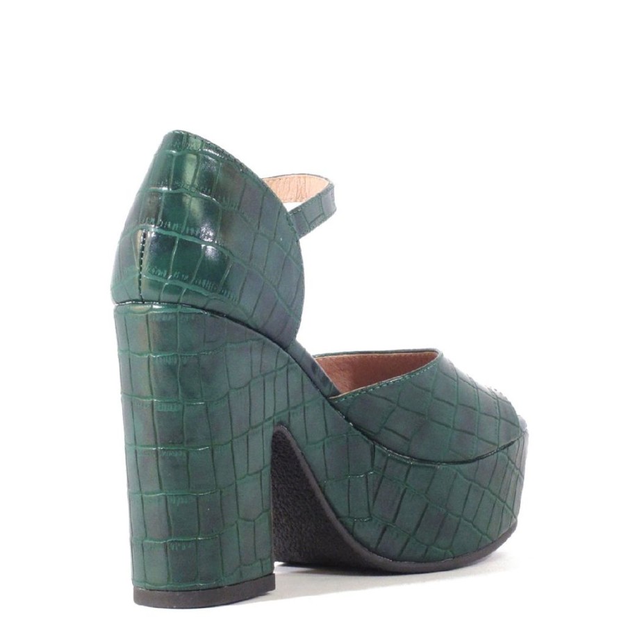 Women Chelsea Crew | Quill Green Croco