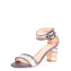 Women Chelsea Crew Heeled Sandals | Elyse Navy Multi